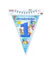 Girlanda - flagietki - 1 urodziny - niebieski 2 m