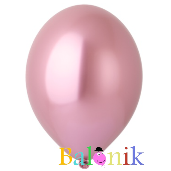 Balon lateksowy różowy chrom