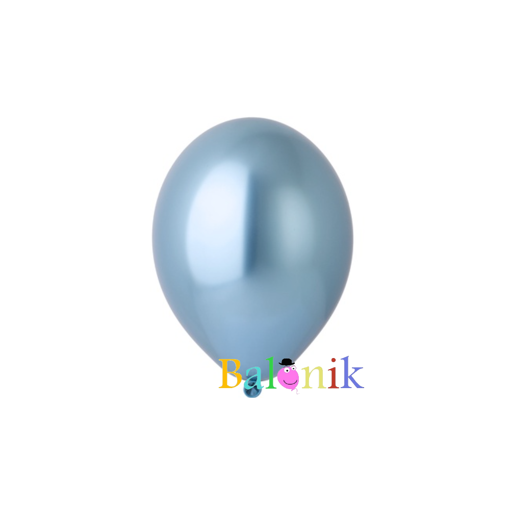 Balon lateksowy niebieski chrom