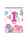 Obrus foliowy roczek - 1'st Birthday girl, różowy, rozm. 137x213 cm