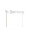 Topper na tort 1st Birthday, srebrny roczek