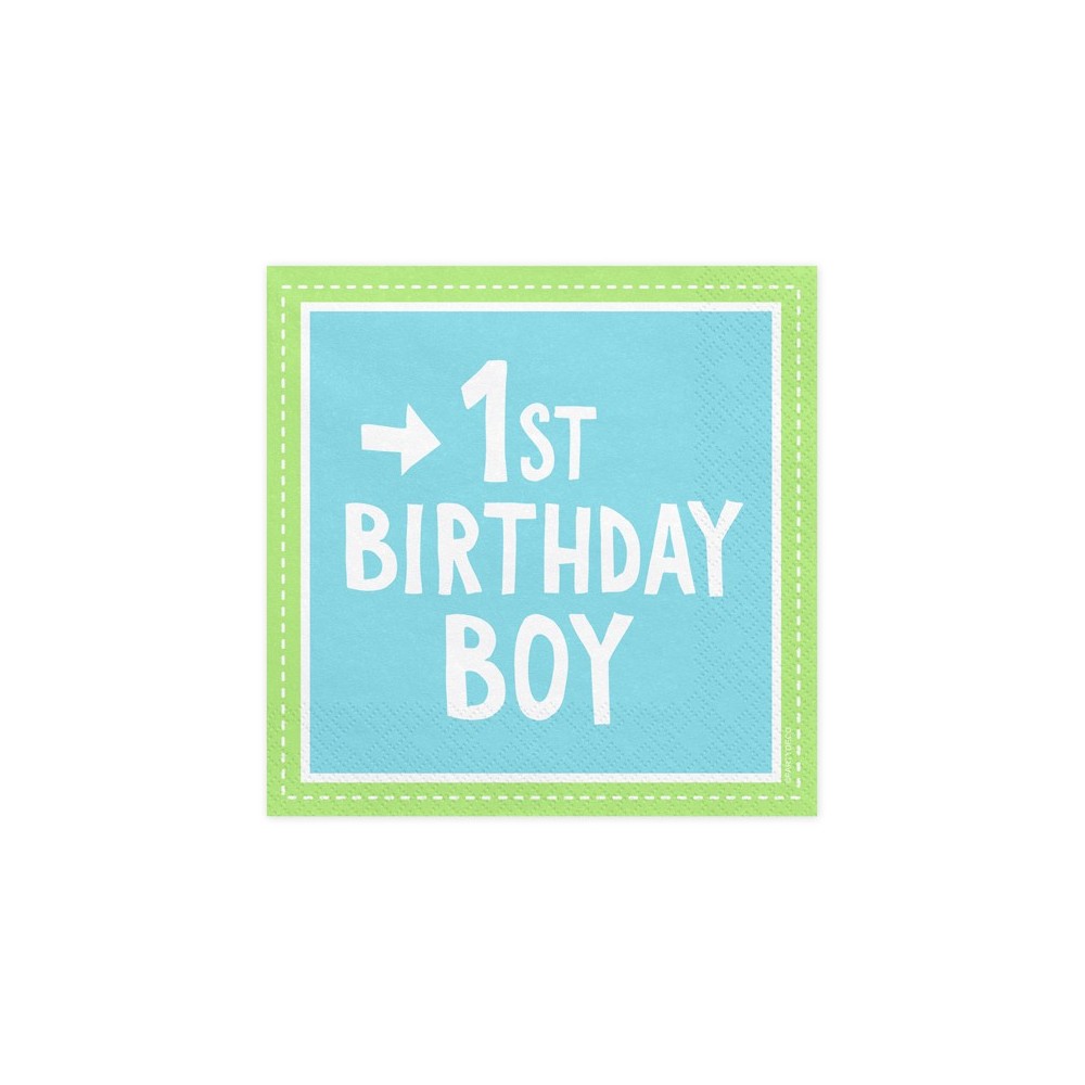 Serwetki Kolekcja Roczek - 1st birthday boy, 33 x 33 cm