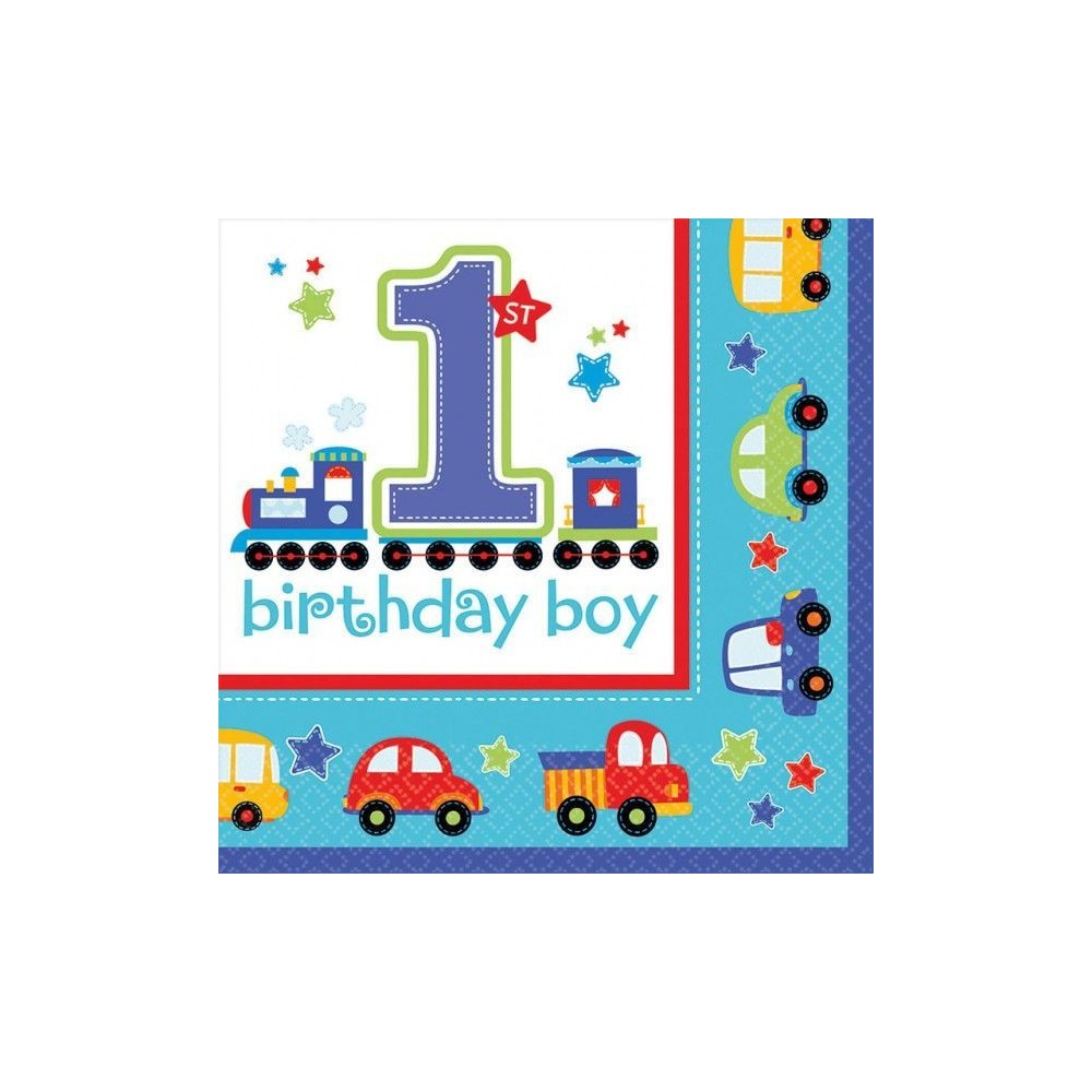 Serwetki Autka Roczek - 1st birthday, 33 x 33 cm