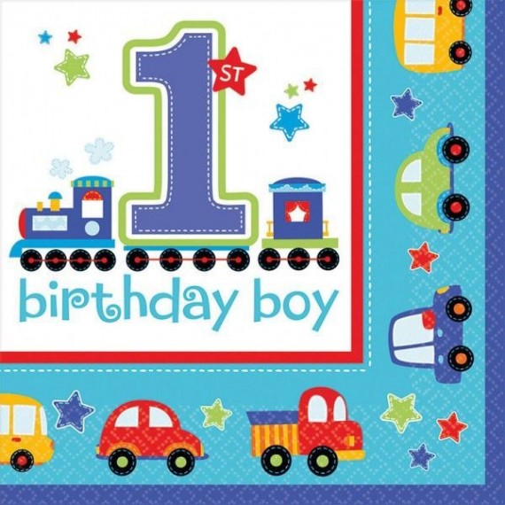 Serwetki Autka Roczek - 1st birthday, 33 x 33 cm