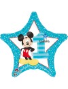 Balon foliowy gwiazda Myszka Mickey "1st Birthday" niebieski roczek