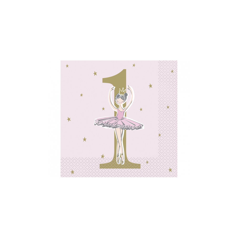 Serwetki Kolekcja Roczek - balerina 1 st birthday  33 x 33 cm