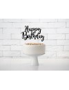 Topper na tort Happy Birthday - czarny