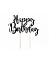 Topper na tort Happy Birthday - czarny