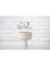 Topper na tort Happy Birthday - srebrny