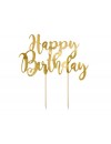 Topper na tort Happy Birthday - złoty