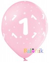 Balon lateksowy różowy z nadrukiem - biała 1