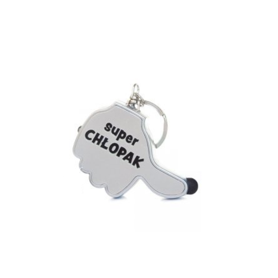 Brelok - Super CHŁOPAK ( latarka / rysik) srebrna łapka