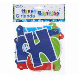 Girlanda Happy Birthday 180 cm niebieska