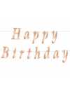 Girlanda B&C Happy Birthday, DIY, metaliczna różowo-złota, 11x200 cm