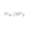 Baner Happy Birthday, srebrny, 16,5x62cm