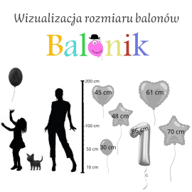 Balon foliowy Kot, 96x95 cm, mix