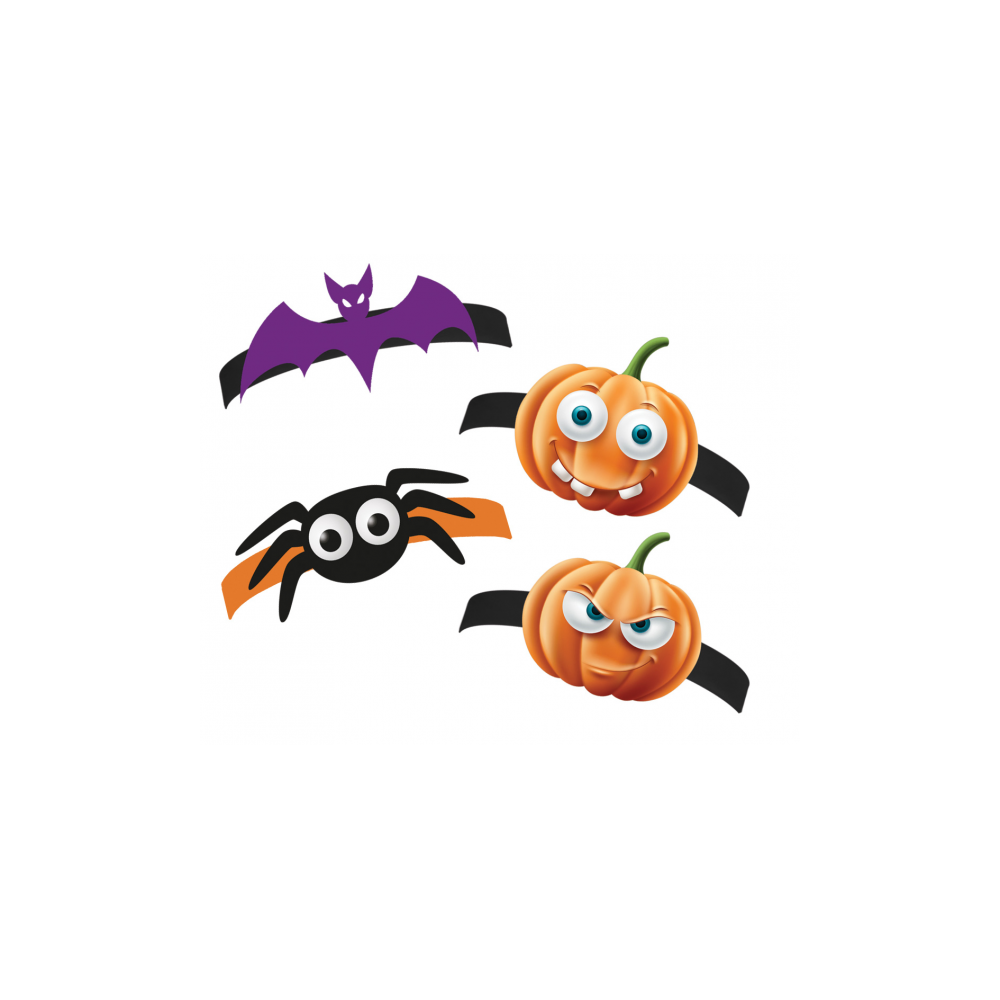 Opaski papierowe na głowę Boo, mix, 4 szt.