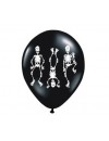 Balon lateksowy czarny z nadrukiem - szkielety