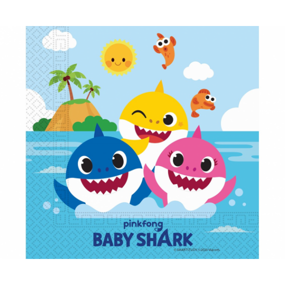Serwetki "Baby Shark" 33x33 cm, 20 szt.