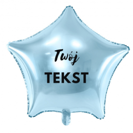 Balon foliowy gwiazda błękitna / możliwość personalizacji
