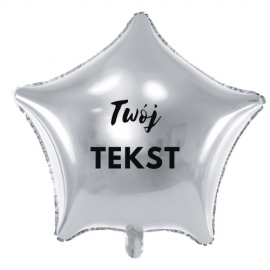Balon foliowy gwiazda srebrna / możliwość personalizacji