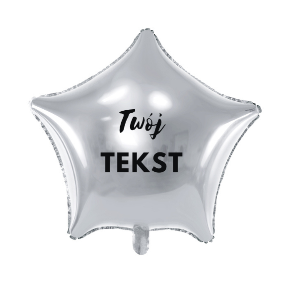 Balon foliowy gwiazda srebrna / możliwość personalizacji