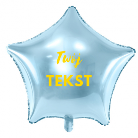 Balon foliowy gwiazda błękitna / możliwość personalizacji