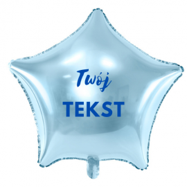 Balon foliowy gwiazda błękitna / możliwość personalizacji