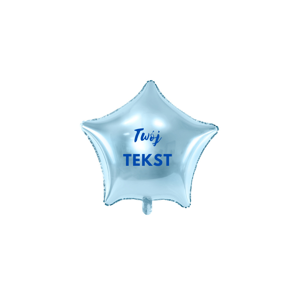 Balon foliowy gwiazda błękitna / możliwość personalizacji