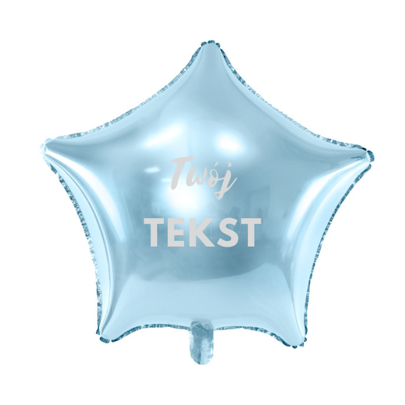 Balon foliowy gwiazda błękitna / możliwość personalizacji