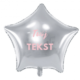 Balon foliowy gwiazda srebrna / możliwość personalizacji