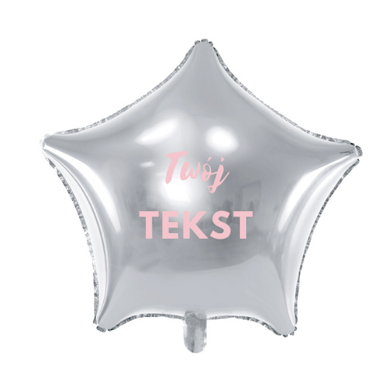 Balon foliowy gwiazda srebrna / możliwość personalizacji