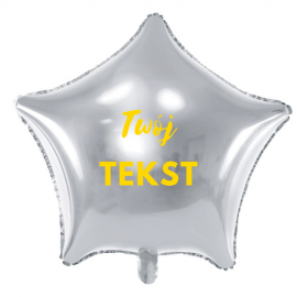 Balon foliowy gwiazda srebrna / możliwość personalizacji