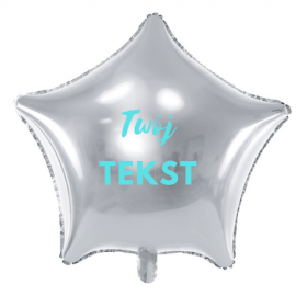 Balon foliowy gwiazda srebrna / możliwość personalizacji