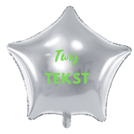 Balon foliowy gwiazda srebrna / możliwość personalizacji