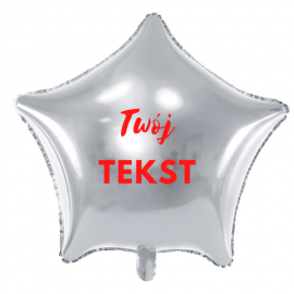 Balon foliowy gwiazda srebrna / możliwość personalizacji