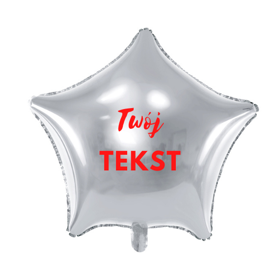 Balon foliowy gwiazda srebrna / możliwość personalizacji