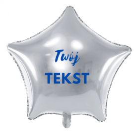 Balon foliowy gwiazda srebrna / możliwość personalizacji