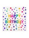 Serwetki Happy Birthday, kolorowe, 33x33cm