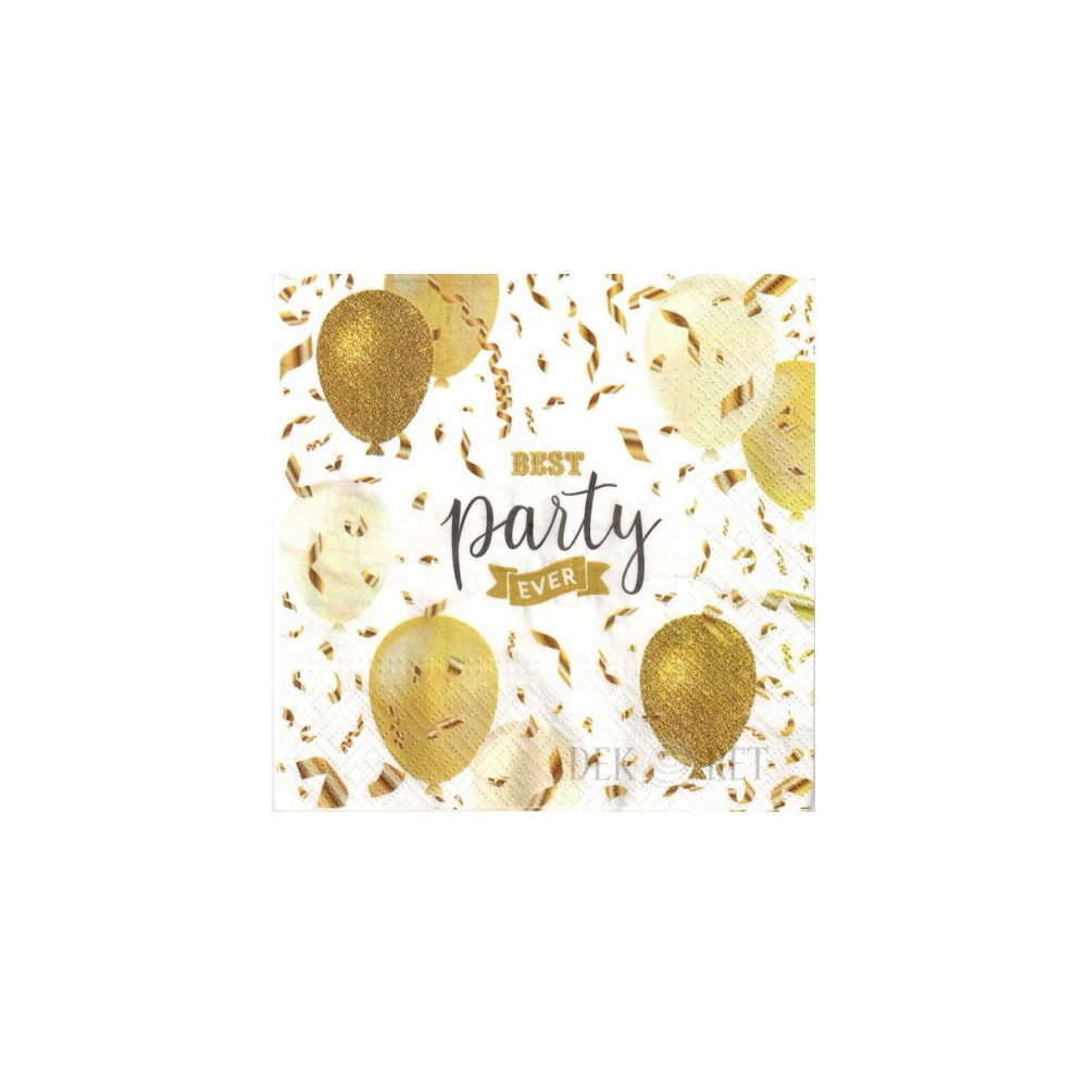 Serwetki papierowe Best party ever - balony, rozm. 33 x 33 cm, 20 szt.