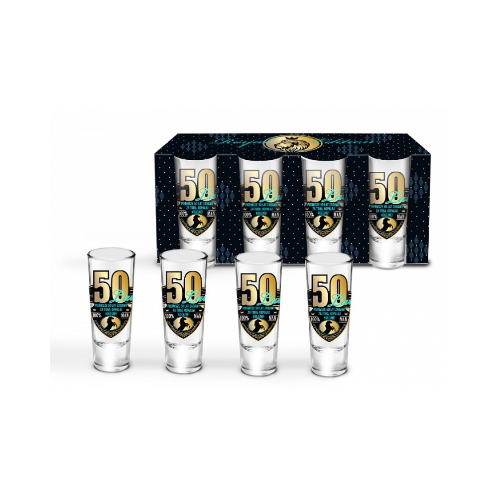 Zestaw 4 Kieliszków - 50 lat! Royal Edition Lufa 65ml