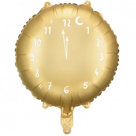 Balon foliowy Zegar, 45 cm, złoty