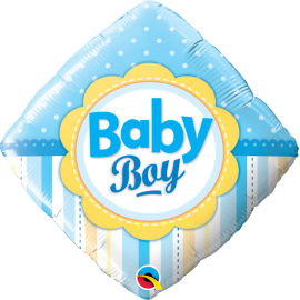 Balon foliowy romb "Baby boy " niebieski