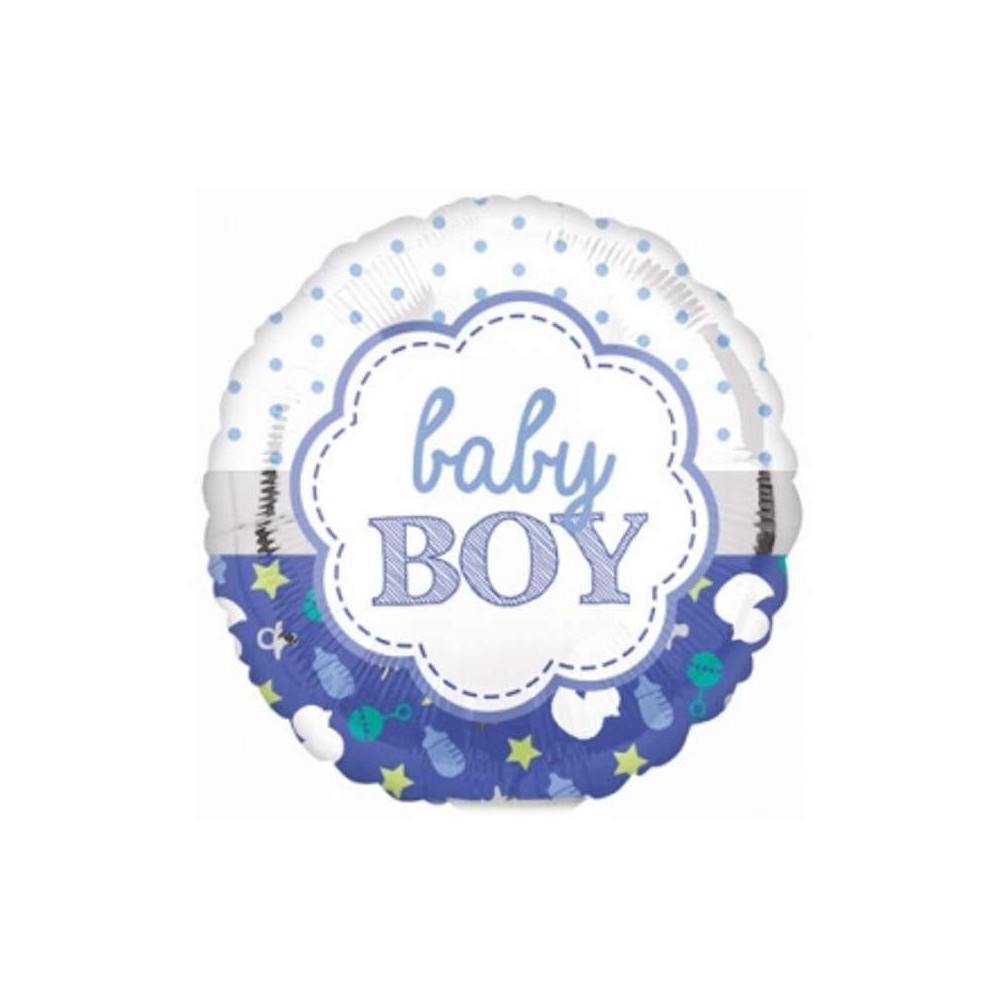 Balon foliowy okrągły "baby Boy " niebieski