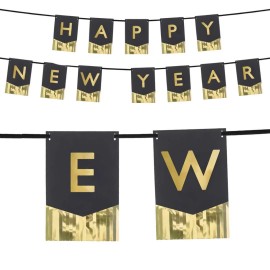 Baner Happy New Year, 135x16,5 cm