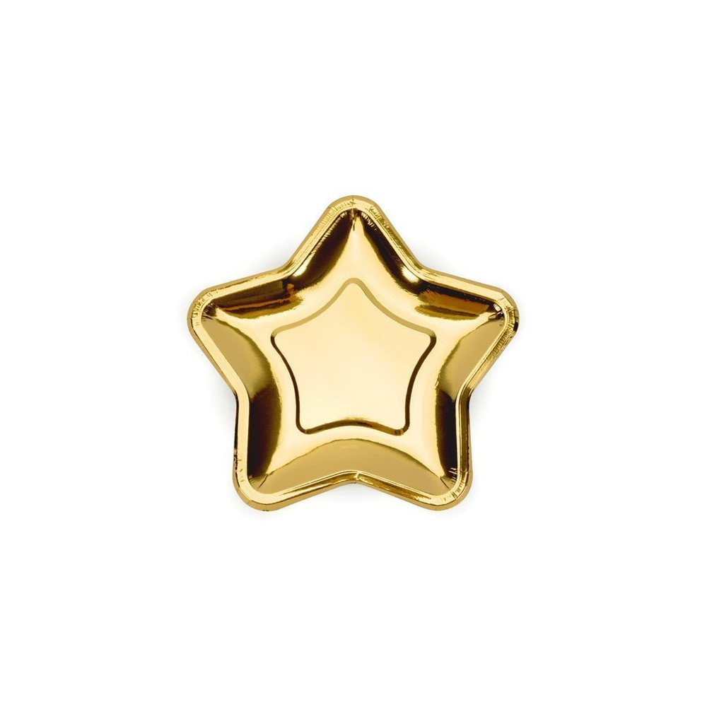 Talerzyki złote gwiazdki, 18 cm