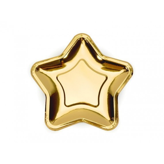 Talerzyki złote gwiazdki, 18 cm