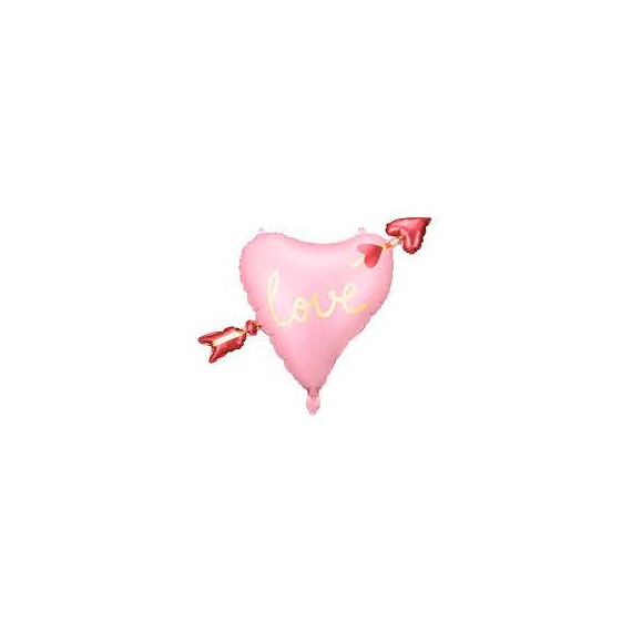 Balon foliowy Serce ze strzałą, 76x55 cm
