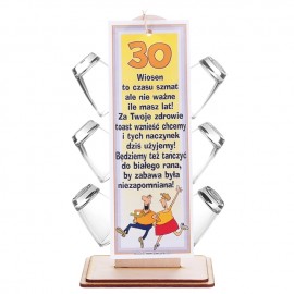 30 Urodziny - Barek 6 kieliszków z śmiesznymi nadrukami