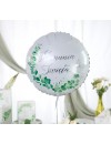 Balon foliowy okrągły Komunia Święta Eukaliptus 45 cm